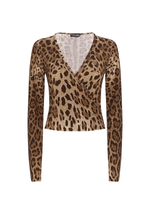 Dolce & Gabbana Leopard Print Wrap Top