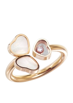 Chopard Rose Gold And Diamond Happy Hearts Ring