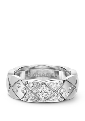 Chanel Small White Gold And Diamond Coco Crush Ring