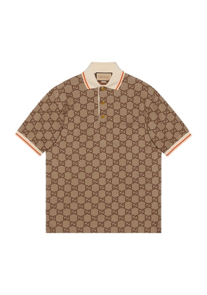 Gucci Cotton-Silk Gg Polo Shirt