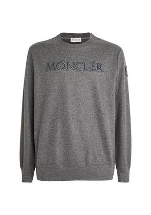 Moncler Virgin Wool-Blend Logo Print Sweater