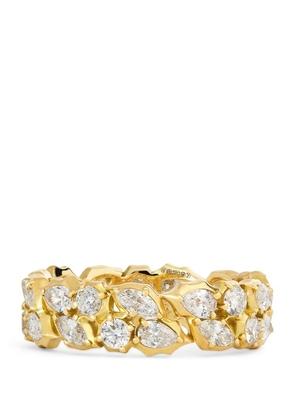 Jade Trau Yellow Gold And Diamond Posey Eternity Ring