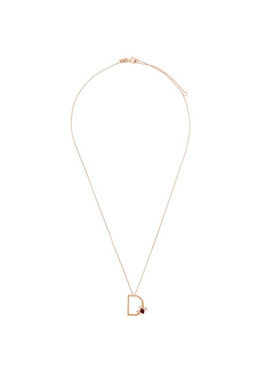 Bee Goddess Rose Gold, Diamond And Ruby Letter ‘D' Necklace