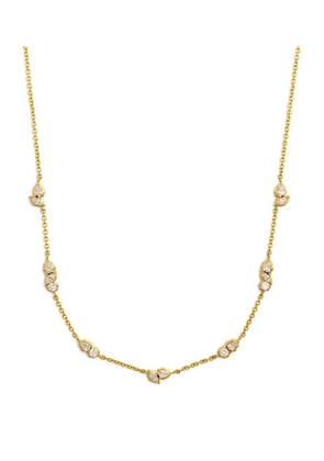 Jade Trau Yellow Gold And Diamond Posey Necklace