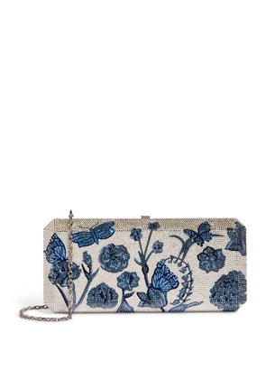 Judith Leiber Crystal-Embellished Blue Garden Clutch Bag
