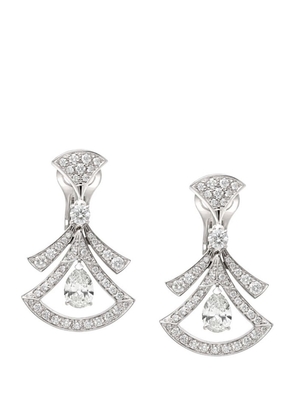 Bvlgari White Gold And Diamond Divas' Dream Earrings