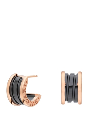 Bvlgari Rose Gold And Ceramic B.Zero1 Earrings