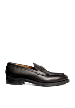 Giorgio Armani Leather Logo Loafers