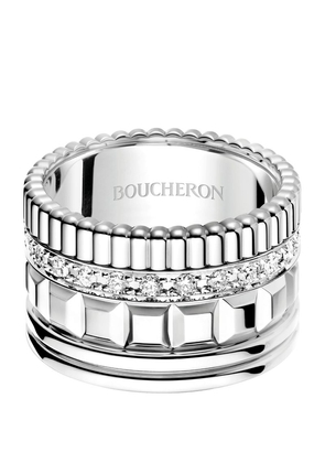 Boucheron Large White Gold And Diamond Quatre Radiant Ring