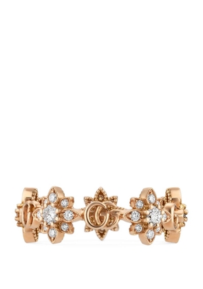 Gucci Rose Gold And Diamond Flora Ring