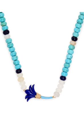 L'Atelier Nawbar Yellow Gold, Diamond, Lapis And Turquoise Psychedeliah Beaded Necklace