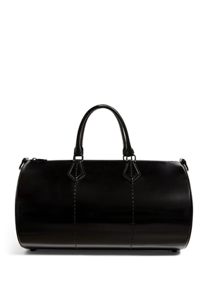 Max Mara Large Leather Roll Top-Handle Bag