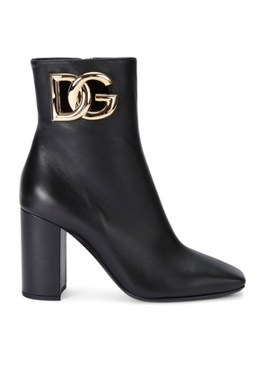 Dolce & Gabbana Leather Dg Ankle Boots 90