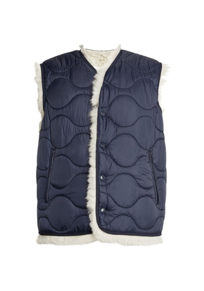Wood Wood Reversible Shearling Quilted Gilet