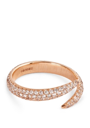 Eva Fehren Rose Gold And Diamond Wrap Claw Ring (Size 3.5)