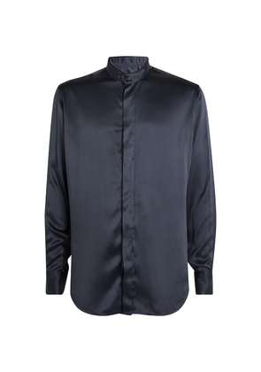 Giorgio Armani Silk Mandarin-Collar Shirt
