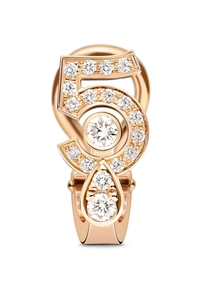 Chanel Beige Gold And Diamond N ̊5 Single Clip-On Earring