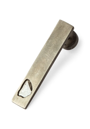 Parts Of Four Acid-Treated Sterling Silver And Diamond Plate Single Earring