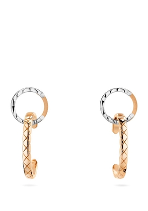 Chanel Mixed Gold Coco Crush Hoop Earrings