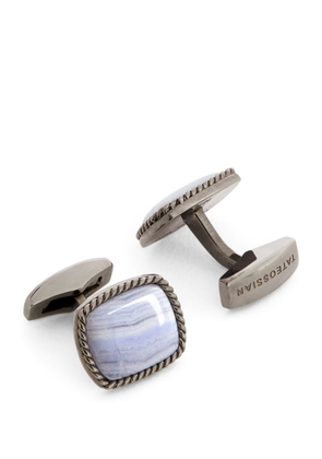 Tateossian Sterling Silver And Agate Cufflinks