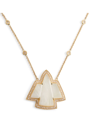 Jacquie Aiche Yellow Gold, Diamond And Moonstone Thunderbird Necklace
