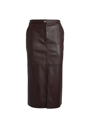 Max Mara Leisure Faux Leather Ethel Midi Skirt