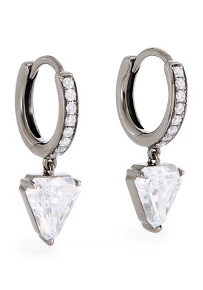 Eva Fehren White Gold And Diamond Shield Earrings