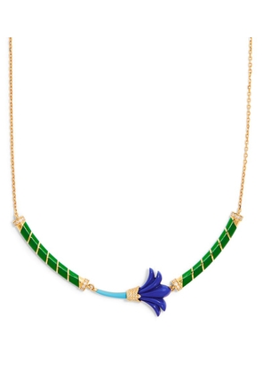 L'Atelier Nawbar Yellow Gold, Diamond, Lapis And Turquoise Psychedeliah Necklace