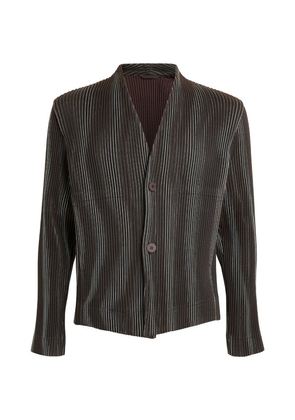 Homme Plissé Issey Miyake Striped Pleated Cardigan