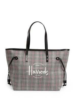 Harrods Southbank Grey Check Tote Bag