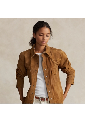 Relaxed Fit Suede Western Shirt