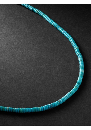 Mateo - Gold Turquoise Beaded Necklace - Men - Blue