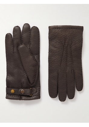 Dents - Hampton Cashmere-Lined Full-Grain Leather Gloves - Men - Brown - 8
