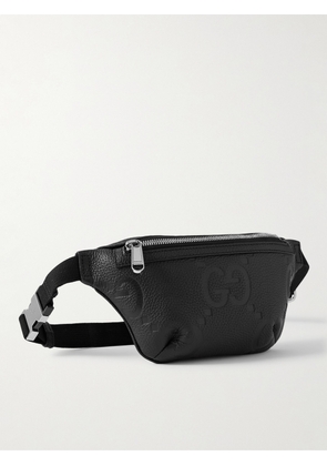 Gucci - Logo-Debossed Full-Grain Leather Belt Bag - Men - Black - EU 90