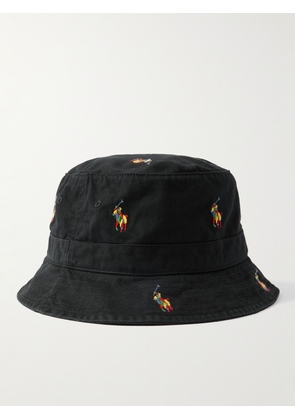 Polo Ralph Lauren - Loft Logo-Embroidered Cotton-Twill Bucket Hat - Men - Black - S/M