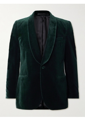 Mr P. - Cotton-Blend Velvet Tuxedo Jacket - Men - Green - 36