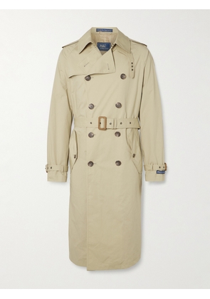 Polo Ralph Lauren - Double-Breasted Belted Brushed Cotton-Blend Twill Trench Coat - Men - Neutrals - UK/US 38