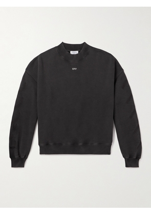 Off-White - Printed Cotton-Jersey Sweatshirt - Men - Black - XS