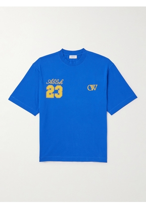 Off-White - Skate Logo-Print Cotton-Jersery T-Shirt - Men - Blue - XS