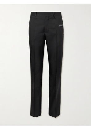 Off-White - Slim-Fit Straight Leg Printed Drill Suit Trousers - Men - Black - IT 46
