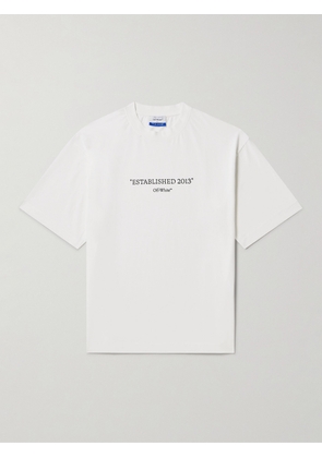 Off-White - Printed Cotton-Jersey T-Shirt - Men - White - XS