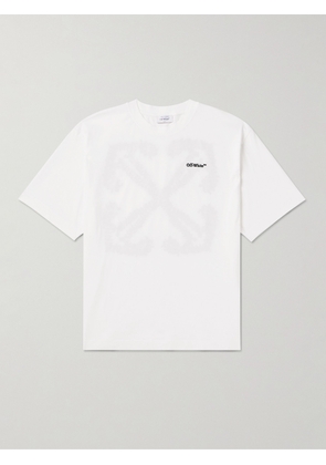 Off-White - Logo-Embroidered Cotton-Jersey T-Shirt - Men - White - XS