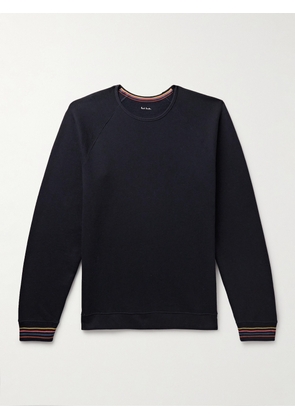 Paul Smith - Striped Appliquéd Cotton-Jersey Sweatshirt - Men - Blue - S