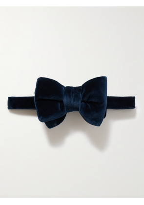 TOM FORD - Pre-Tied Cotton-Velvet Bow Tie - Men - Blue