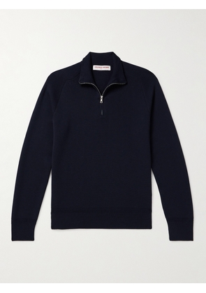 Orlebar Brown - Lennard Merino Wool Half-Zip Sweater - Men - Blue - S