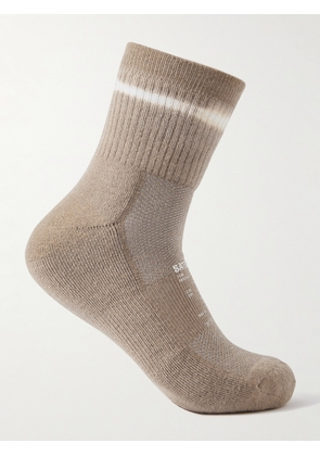 Satisfy - Tie-Dyed Ribbed Merino Wool-Blend Socks - Men - Brown - EU 39/42