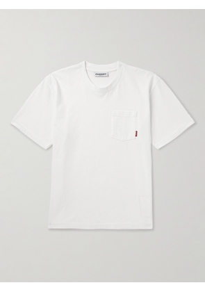 Cherry Los Angeles - Logo-Appliquéd Garment-Dyed Cotton-Jersey T-Shirt - Men - White - XS
