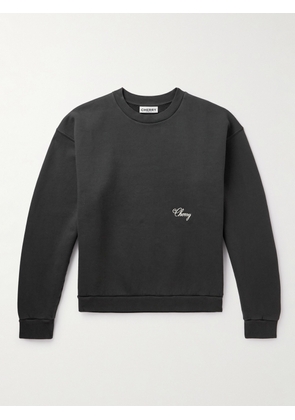 Cherry Los Angeles - Logo-Embroidered Cotton-Jersey Sweatshirt - Men - Black - XS
