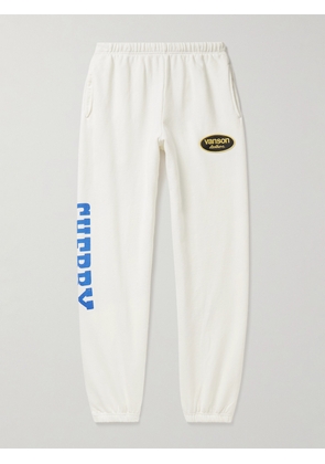 Cherry Los Angeles - Vanson Tapered Logo-Print Appliquéd Cotton-Jersey Sweatpants - Men - White - XS