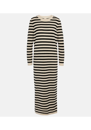 Jardin des Orangers Striped wool and cashmere midi dress